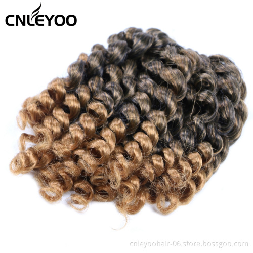 Mixed Light Brown Wand Curl Crochet Hair 8 Inch Jamaica Bounce Crochet Braids For Women